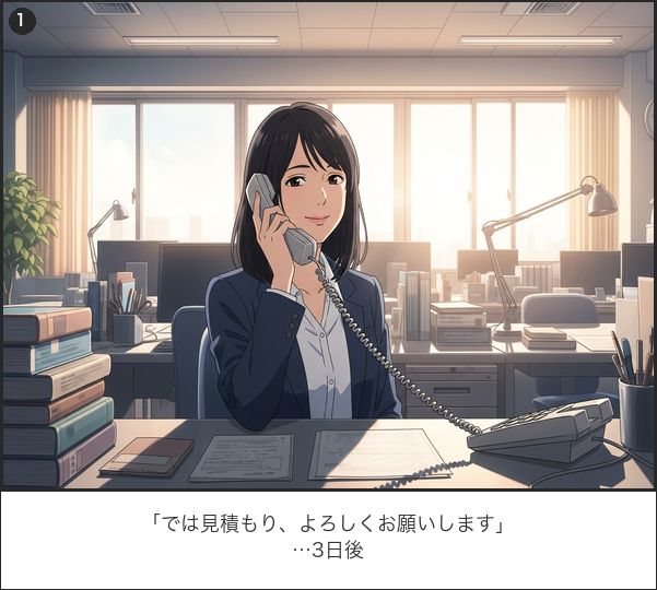 1コマ目：見積もりを依頼する管理担当者